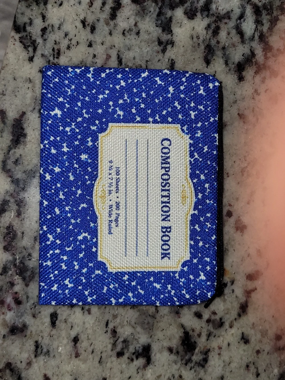 Blue Composition Book Canvas Pouch for Men